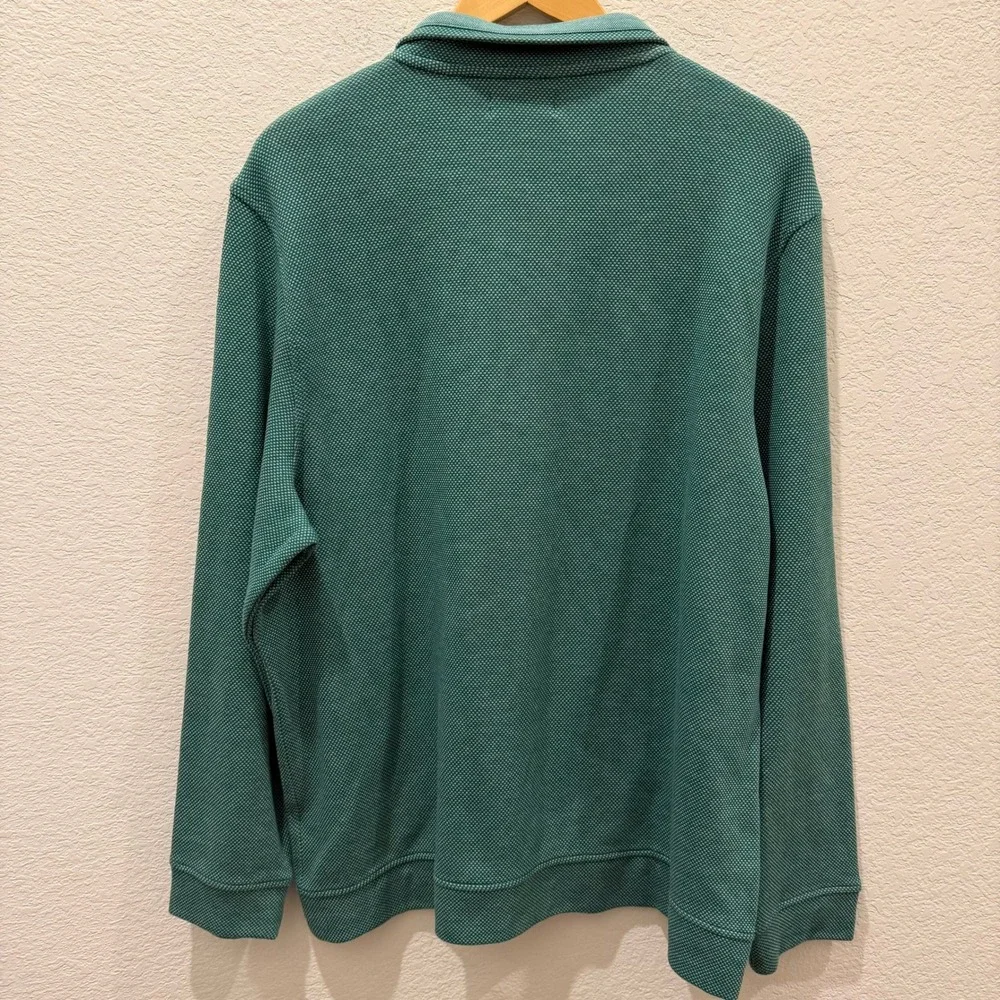 Club Room Mens Birdseye Quarter Zip Pullover Marine Green XL 100132072MN